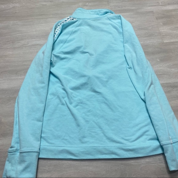 Lilly Pulitzer Skipper Solid Popover Light Blue 1/4 Zip Size Medium - Picture 8 of 11